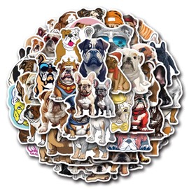 55 Pcs French Bulldog Stickers Pack for Kids Teens Adults, Cute Bulldog Stickers Funny Dog Waterproof Vinyl Stickers and Decals for Luggage Computer Skateboard Phone Guitar Bulldog Party Favors
