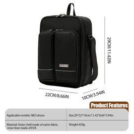 JXAXD Carrying Case for DJI Neo Fly More Combo, Large Capacity Storage Bag for DJI Neo, Portable Neo Bag with Adjustable Shoulder Strap, Drone Storage Case Accessories, Black, black, Bag