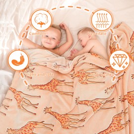 UOFON Giraffe Blanket Glow in The Dark Animal Blanket Toddler for Kids Girls Birthday Presents Toys