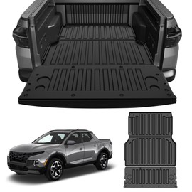 Santa Cruz Trunk Bed Mat Compatible with 2022-2025 Hyundai Santa Cruz 4.3FT - Custom Fit TPE Heavy Duty Cargo Mat - All Weather Santa Cruz Bed Liner Accessories (Bed Mat+Tailgate Mat)