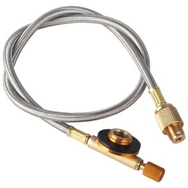 2 Feet Propane/Butane/Isobutane Gas Hose with EN417 Lindal Valve for Gas Stove, Grill, Microwave Oven, Heater, Camping Stove, Burner