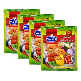 (4 Packs =5.64 oz / 160g) Weals Stuffed Stuffing Vegetables Spice Herb Mix Seasoning Blend Powder Stuffing Veggies Sheikh EL Mahshi Al Mahashi Mishee Mehchi Baharat Eggplant Zucchini Halal خلطة المحشى