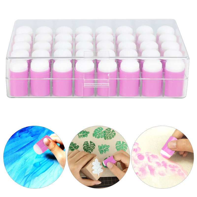40pcs Finger Sponge Daubers Art Ink Stamping Card Craft Drawing