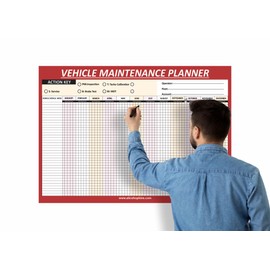Vehicle Maintenance Wall Planner A1 Size HGV PSV MOT Planning Un-Dated Vehicle Service Inspection Planning Chart HGV 59.5 x 84.1Cm(1Pc)(Folded)