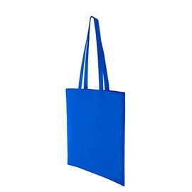 Hyper Mart Cotton 5oz(150gsm) Eco friendly Plain Natural Reusable Shopping Tote Bags Eco Friendly Long Handle Grocery Bag (Royal Blue, 10 bags)