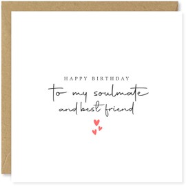 Beau Willows Happy Birthday To My Soulmate and Best Friend - Birthday Card For Girlfriend Boyfriend Husband Wife