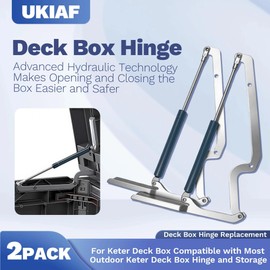 2 Pack Keter Deck Box Hinge Replacement for Keter Outdoor Storage Box Replacement Hinges Including Screws