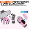 Vgo... Chainsaw Gloves, 12-Layer Protection on Both Hands, Cowhide Leather,