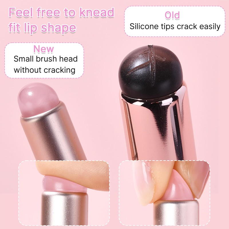 Lip Brush for Lipstick,2 PCS Silicone Lip Brushes,Lip Makeup Applicator