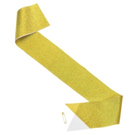 sourcing map Blank Sash, 2 Pcs Blank Sashes Plain Sashes DIY Sash Accessory for Graduation Ceremonies, Birthday, Wedding, Gold