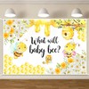 AOFOTO Honeycomb Bee Gender Reveal Backdrop What Will Baby Bee