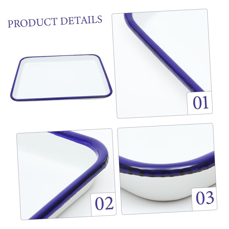 MOKKHNB Enamel Roasting Baking Dish Heat Resistant Oven Tray for