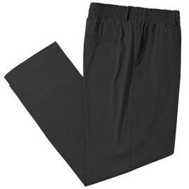 LETAOTAO Mens Big and Tall Full Elastic Waist Pants Stretch Slacks with Zipper Fly and Pockets (Black,60W*28L)