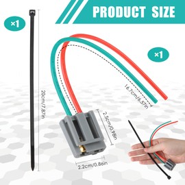 HEI Distributor Pigtail Wire Harness 12V Power and Tachometer Connector Plug, Compatible with RV, Chevy, GM HEI 170072, High-Temperature Resistant Engine Wiring Harness (2 Pack)