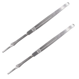2 Pack Scalpel Handle #7 Fits Blades No. 10, 11, 12, 15 Stainless Steel Lightweight Knife Handle for Laboratory Hospital Home Durable Solid Thickened Handle