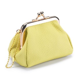 Yocipa Genuine Leather Coin Purse, Coin Purse, Women's, Mini Wallet, Accessory Storage, Small, Leather Coin Case, Multifunctional, Large Capacity, Stylish, Convenient to Carry (Yellow)