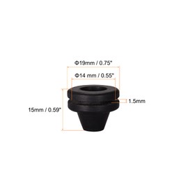 Rebower Rubber Grommet Wire Protectors for Home Office Industrial 14mm Diameter/Black / 4pcs