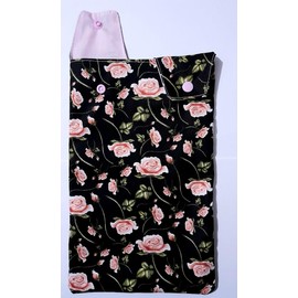 Pink Roses Print.Catheter Leg Bag Holder. Cover.