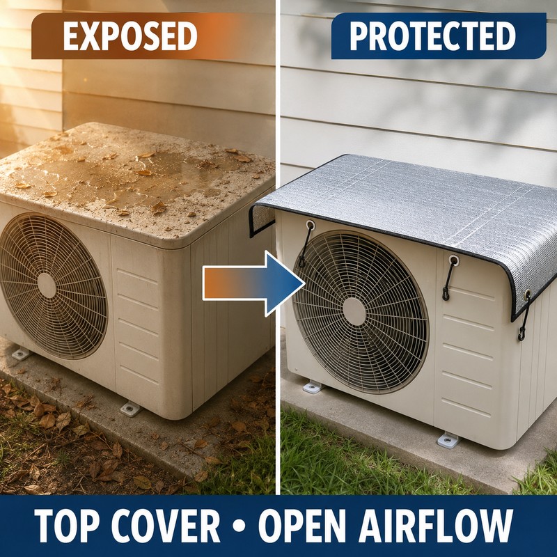 2 Pack Outdoor Air Conditioner Cover Waterproof Rainproof AC Unit