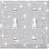 Silver Bling Rhinestones Double Toggle Switch Light Switch Cover Plates