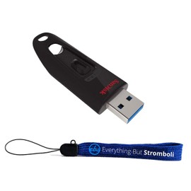 SanDisk 32GB USB 3.0 Flash Ultra Memory Drive (SDCZ48-032G-UAM46) Transfer Speeds Up To 100MB/s - Bundle with (1) Everything But Stromboli (tm) Lanyard