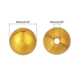 uxcell 50Pcs 9mm Silicone Beads, Round Loose Rubber Bead Bulk Focal Beads for DIY Keychain Pens Bracelets Jewelry Making (Gold)