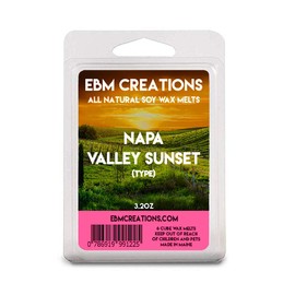 Napa Valley Sunset Soy Wax Melts - 3.2oz, 6 Cube Clamshell, All Natural, Highly Scented, Long-Lasting Aroma, Premium Quality, Handmade, Non-Toxic, Eco-Friendly