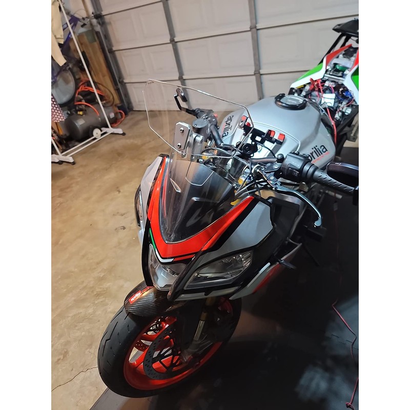 SINLIRU Universal Motorcycle Wind Deflector Clear Motorbikes Windscreen Adjustable Clip