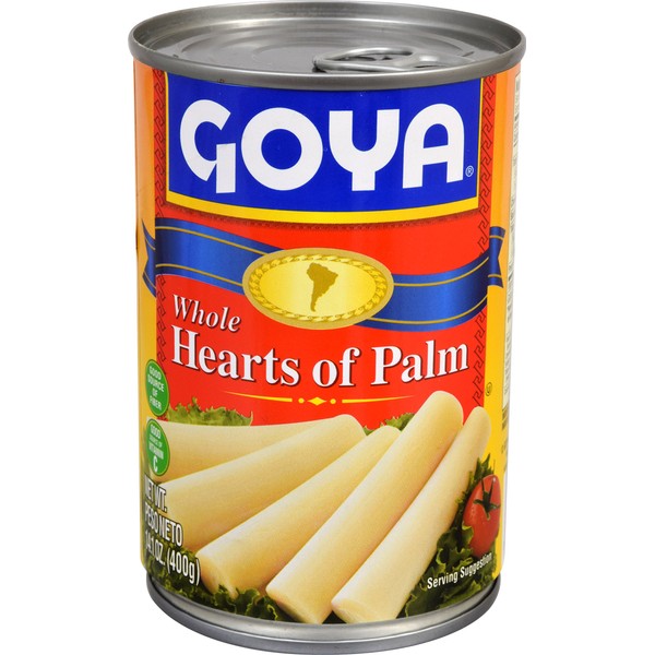 Goya Foods Whole Hearts of Palm (Palmitos), 14.1 Ounce (Pack of 12)