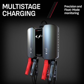 Schumacher Electric Two-Bank 2A Car Battery Charger and Maintainer, 2-in-1 Solution, Simultaneous Charging, for 6V/12V Power Sport, Automotive, and Marine Batteries, SC1410