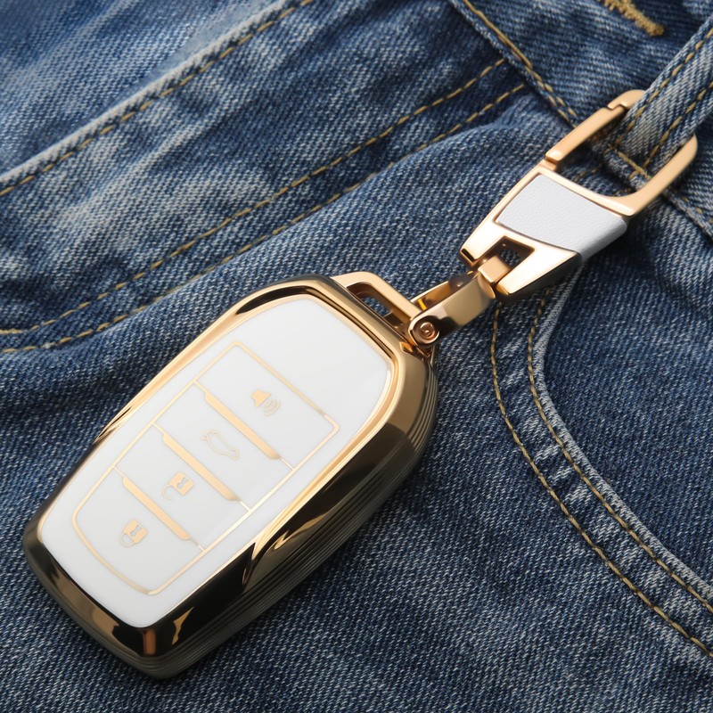8T69T 2-Pack for Toyota Key Fob Cover with Keychain Accessories
