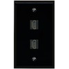 RiteAV Black 2 Port HDMI Wall Plate