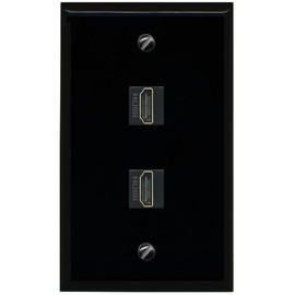 RiteAV Black 2 Port HDMI Wall Plate