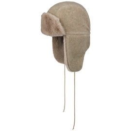 LIERYS Fleece Teedy Fur Aviator Hat Pilot Hat Chapka Trapper Hat Winter Hat Women – Made in Italy with Envelope Winter Autumn Winter, beige