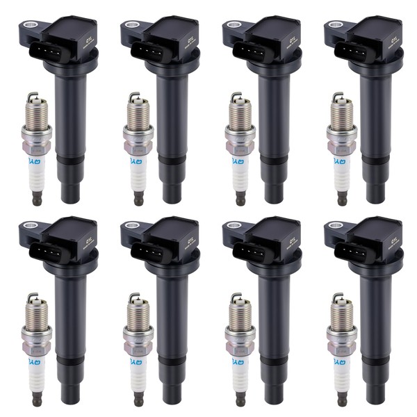 Set of 8 Ignition Coil UF230 and Spark Plugs 4504