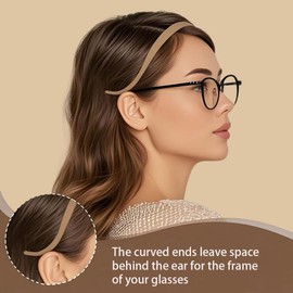 Wuhetyo 3pcs No Pressure Headbands for Glasses Wearers No HeadacheComfortable Non-Slip Sunglasses Headband Flex Matte Plastic Hairbands with Teeth Hair Accessories for Women & Girls