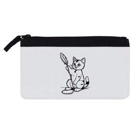 'Cat Playing with A Feather Toy' Pencil Case (PC00049366)