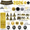 New Year Decorations 2026 - Black Gold Happy New Year