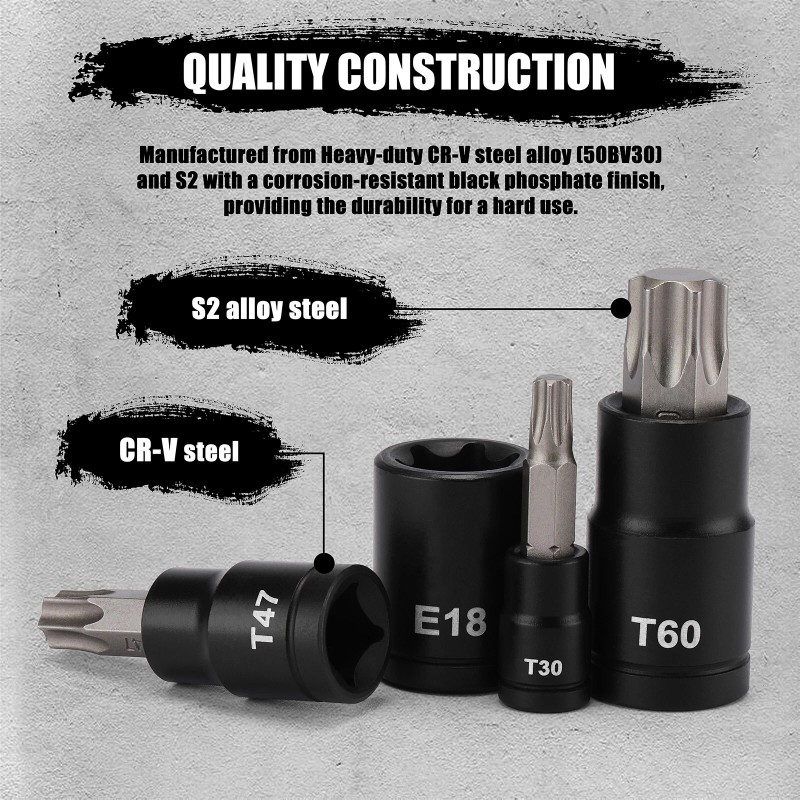 Unbranded 32PCS Torx Bit Socket and Female External Socket Set,