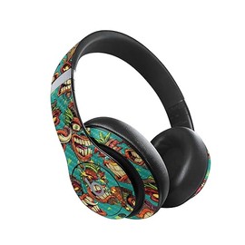 MightySkins Carbon Fiber Skin Compatible with Beats Studio Pro - Crazy Tikis | Protective, Durable Textured Carbon Fiber Finish | Easy to Apply