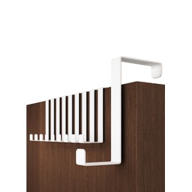 Menz Over Door Hanger – 10 pcs. in White - Coat Hooks 3.6 cm (1.4") + 4.6 cm (1.8") - Over Door Hook for Hanging Clothes, Coat Rack