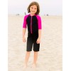 Tuga Girls Shorty 1.5mm Neoprene/Spandex Wetsuit (UPF 50+), Fuchsia, 5
