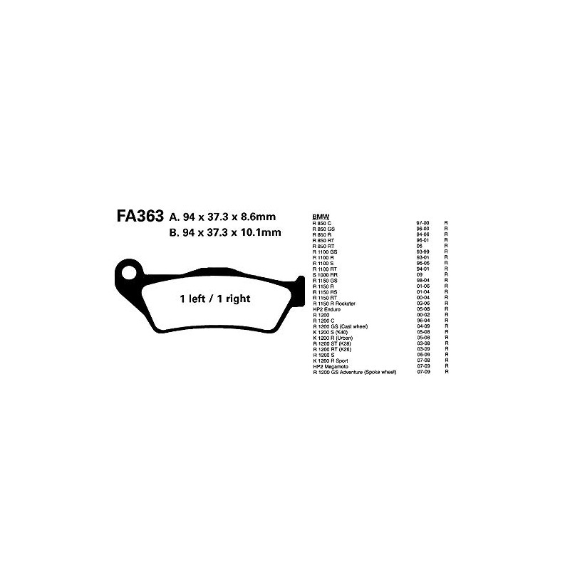 Ebc fa363hh brake pads (FA363HH)