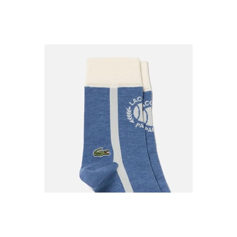 Lacoste Men's Tennis Ball Jacquard Socks, blue