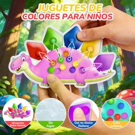 Juguete de Clasificación de Colores Dinosaurios,Juguetes Sensoriales para la Liberar Estrés,Juguetes Montessori,Fidget Toys para Fiestas,Juguete Didac