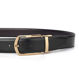 Reversible Leather Belts For Men Big and Tall 28"-81" Trim To Fit With Gift-Box