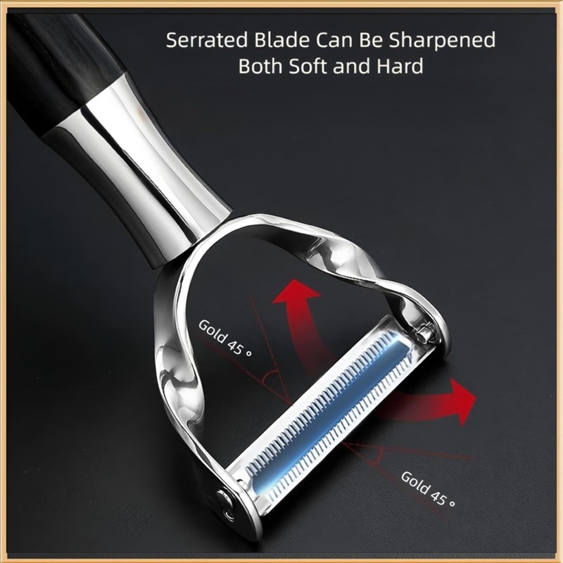 ANMIOU Serrated Fruit and Vegetable Peeler, Stainless Steel Blade, Ergonomic