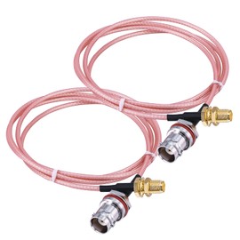 urcianow SMA Female to BNC Female Coax Connector Cable 1M 2Pcs Low Loss for CCTV WiFi Radios Telecom Antenna Wireless Devices etc