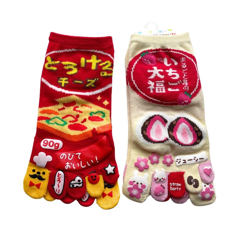 [Mode Select] Women's 5 Toe Socks, Characters, 2 Pairs Set,