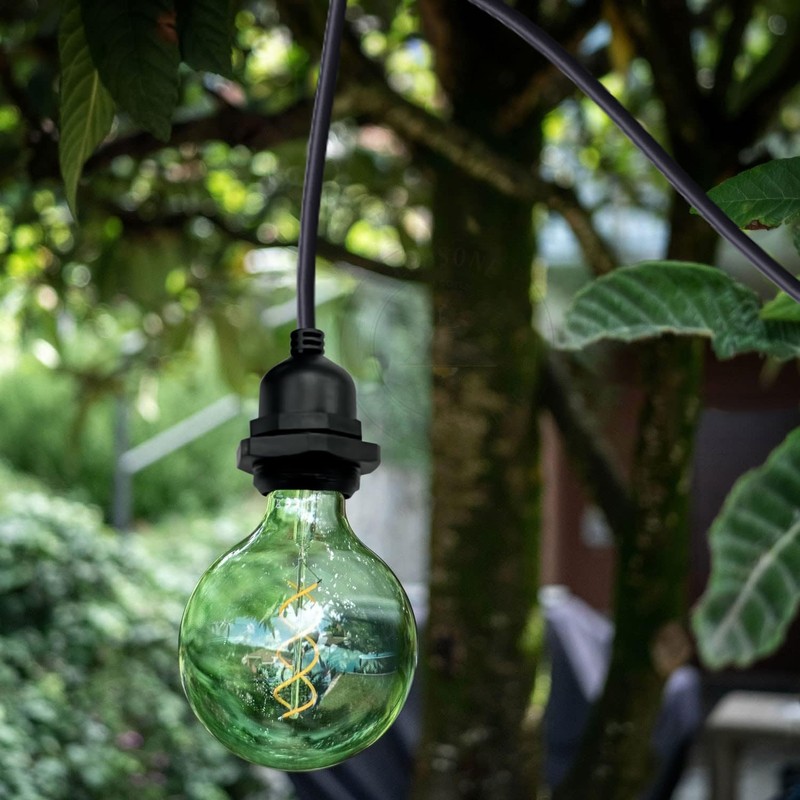 LEDSone Pendant Ceiling Light Fitting, E27 Lamp IP65 Indoor/Outdoor Black